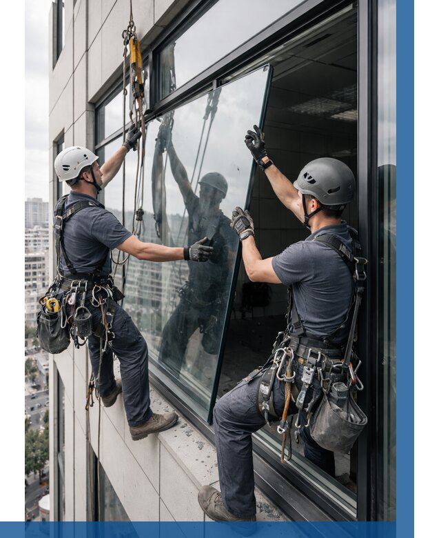 Замена стеклопакетов на высоте в Вольске от 5570 р. | ВЫСОТНИК-Вль