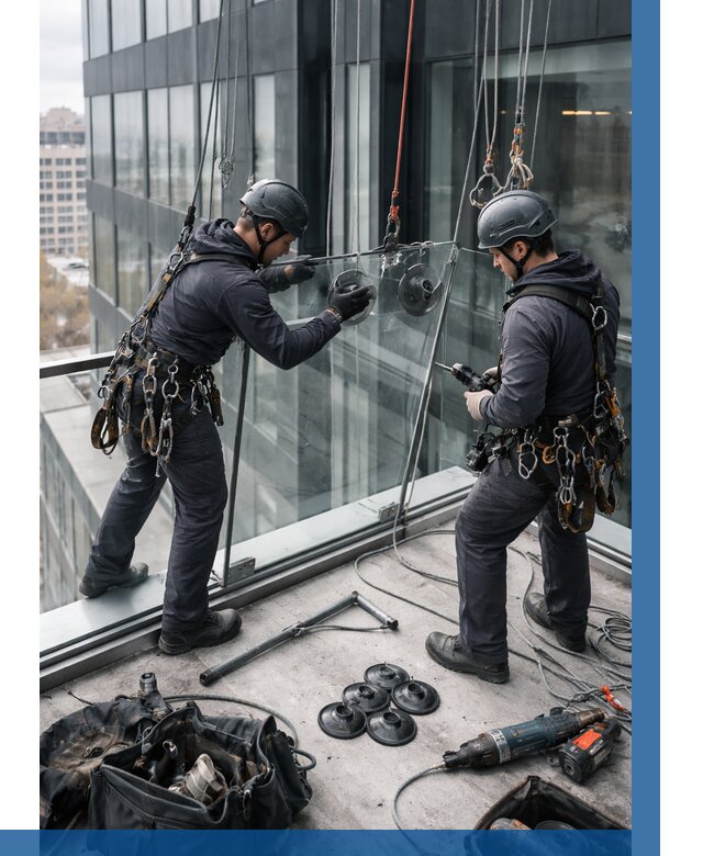 Монтаж стеклянных ограждений в Вольске от 2532 р. | ВЫСОТНИК-Вль