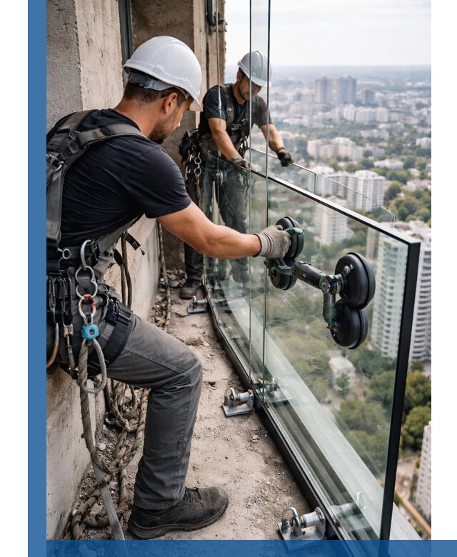 Монтаж стеклянных ограждений под ключ с гарантией в Вольске