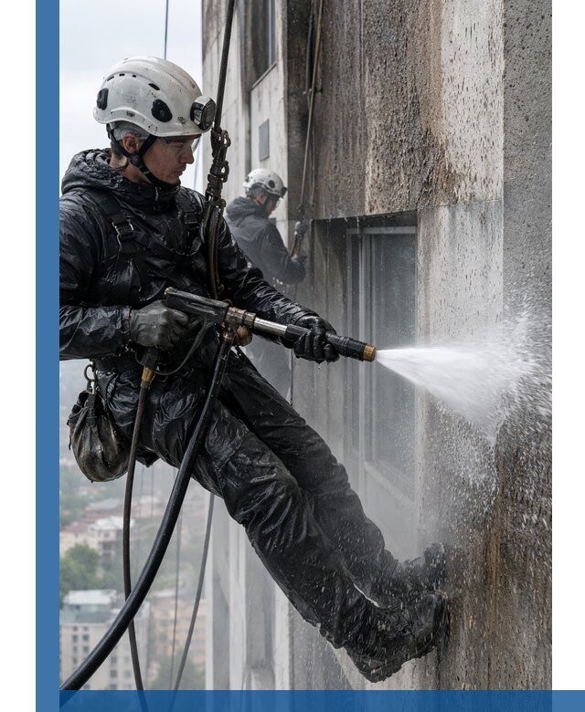 Гидроструйная очистка фасадов и конструкций в Вольске