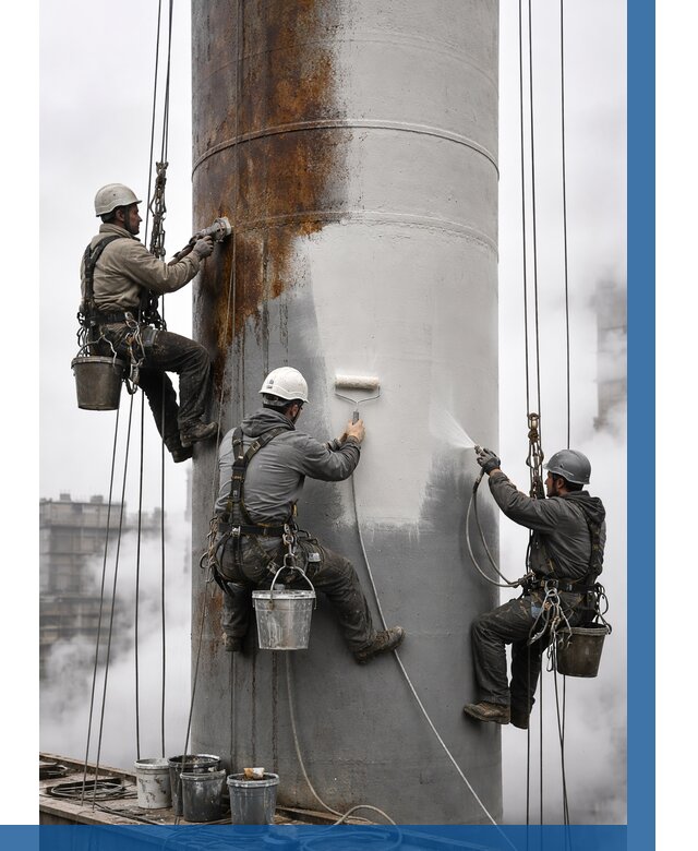 Покраска дымовых труб в Вольске от 8608 р. | ВЫСОТНИК-Вль