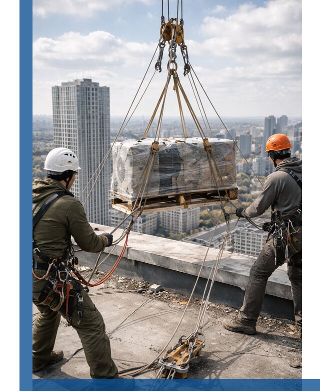 Подъем и монтаж крупногабаритных грузов на крышу в Вольске