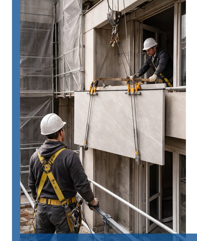 Подъем керамогранита на этаж в Вольске грузчиками и техникой