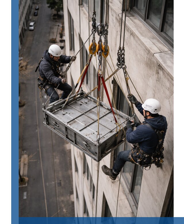Спуск и подъем грузов по фасаду в Вольске для зданий