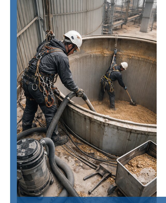 Профессиональная чистка зерновых бункеров в Вольске с выездом