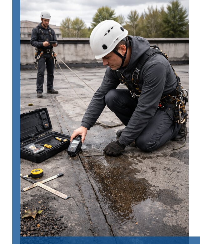 Обследование кровли на протечки и выявление дефектов в Вольске