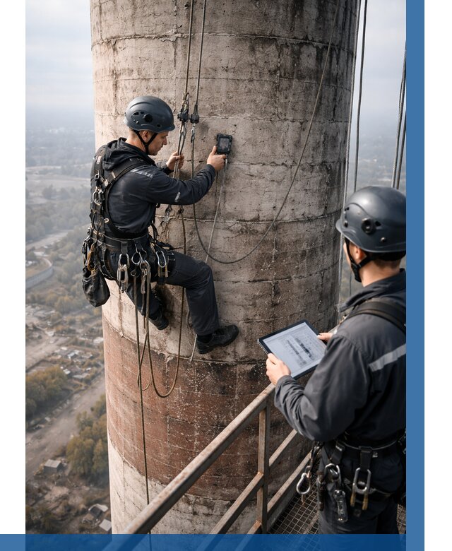 Обследование дымовой трубы в Вольске от 8102 р. | ВЫСОТНИК-Вль